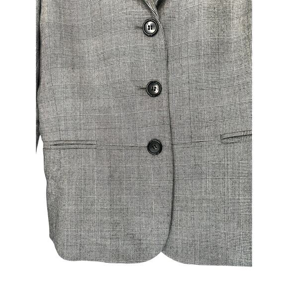 Talbots Blazer Black Plaid Business Office Work Career Preppy Corporate Size 8 - Picture 4 of 14